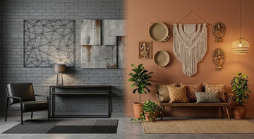 industrial vs bohemian interior
