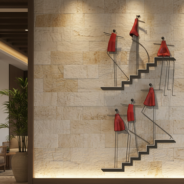 Premium Unique Luxury Modern Artisan Exclusive Handcrafted Abstract Dancing Dolls Wall Art