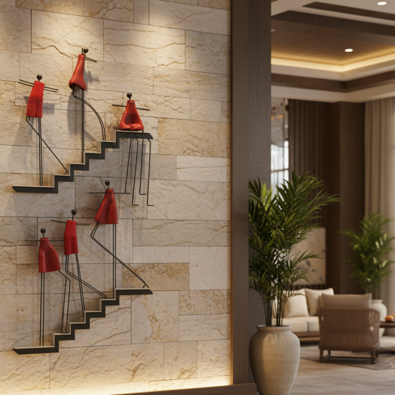 Premium Unique Luxury Modern Artisan Exclusive Handcrafted Abstract Dancing Dolls Wall Art