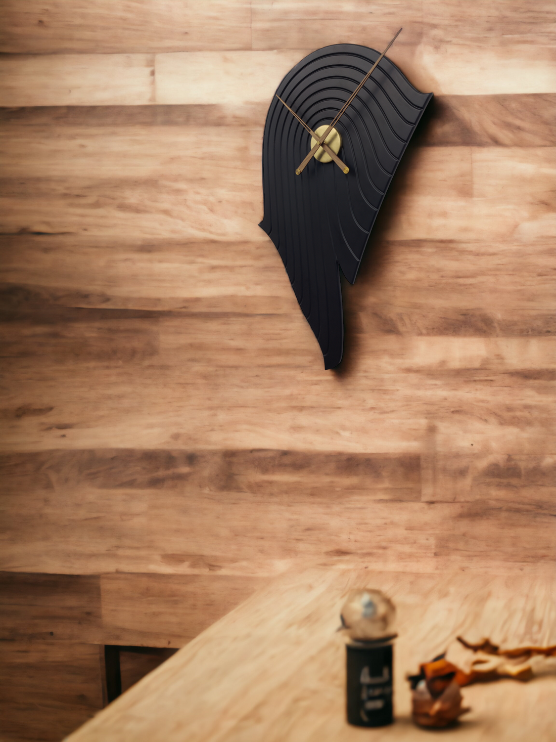 Designer Luxury Premium Minimalist Abstract Mordern  Metal And Wooden Hathi Wall Clock