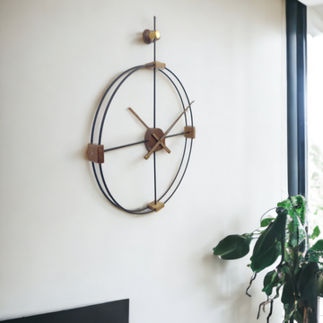 Designer Luxury Premium Minimalist Abstract Mordern  Metal And Wooden Infinity Wall Clock