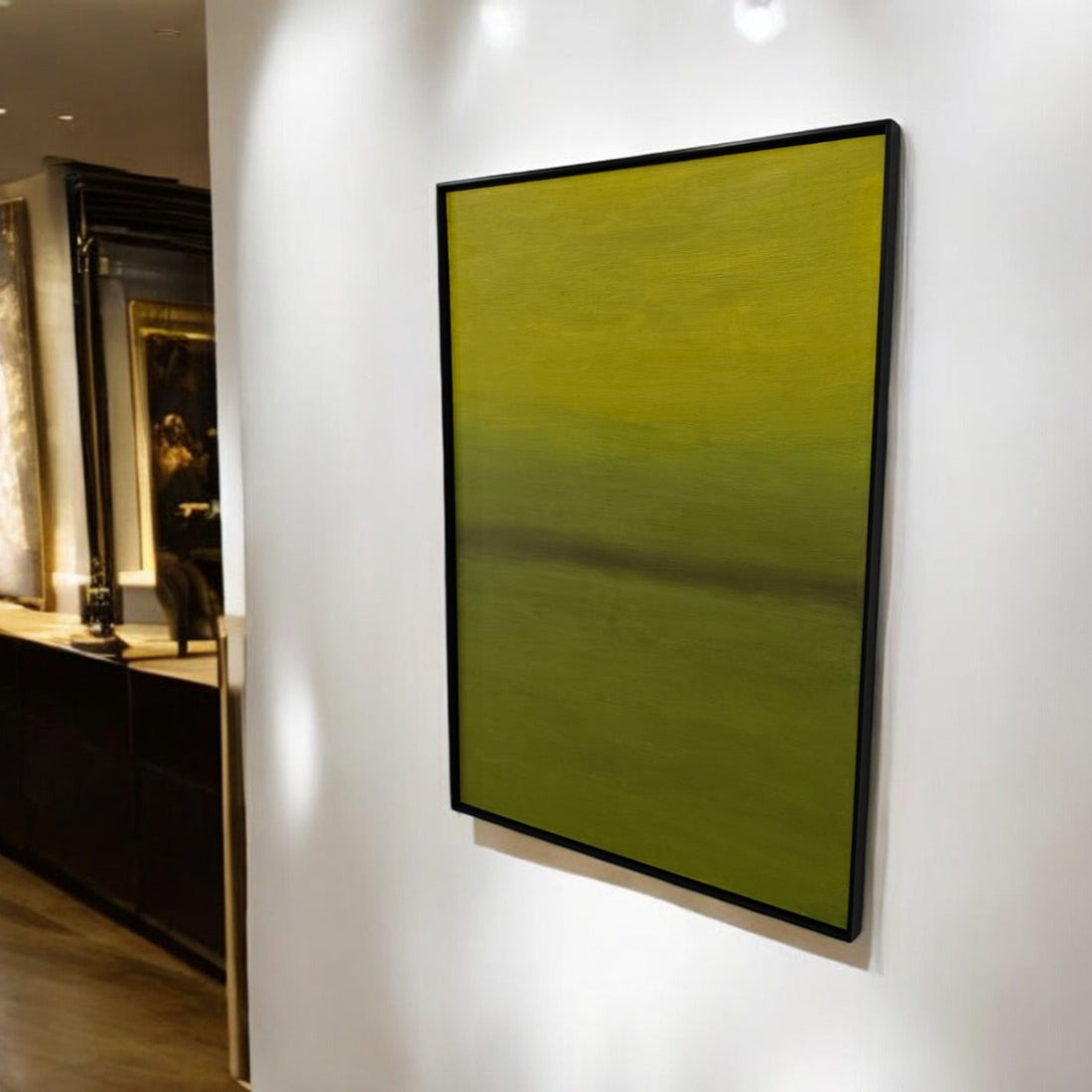 Premium Unique Luxury Modern Artisan Exclusive Handcrafted Abstract Green Horizon Wall Art