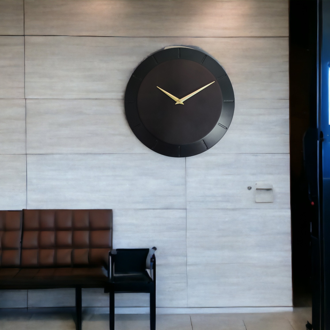 Designer Luxury Premium Minimalist Abstract Mordern  Metal And Wooden Kiva Wall Clock