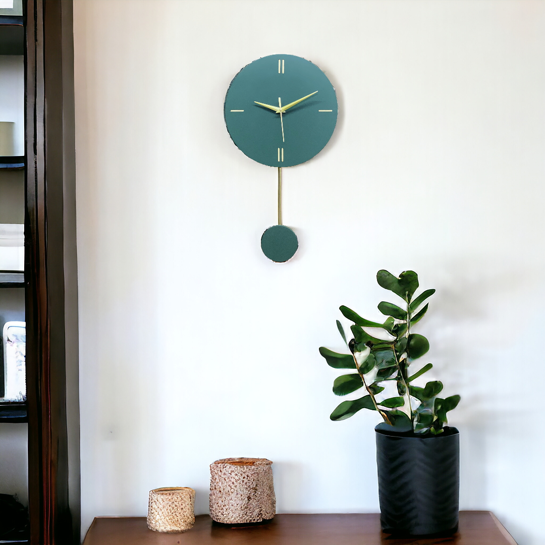 Designer Luxury Premium Minimalist Abstract Mordern  Metal And Wooden Minerva Wall Clock