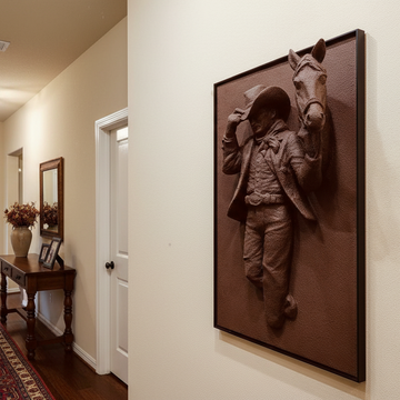 Premium Unique Luxury Modern Artisan Exclusive Handcrafted Abstract Man With Horse Wall Art