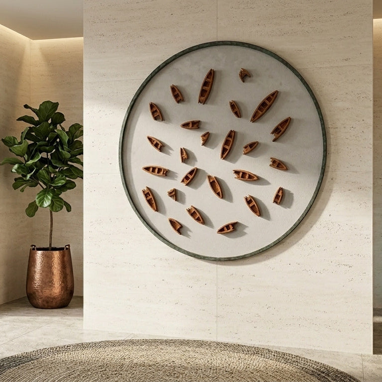 Premium Unique Luxury Modern Artisan Exclusive Handcrafted Abstract Sailor's Circle Wall Art