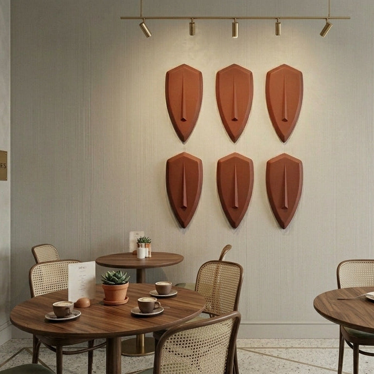 Premium Unique Luxury Modern Artisan Exclusive Handcrafted Abstract Shield Symphony Wall Art