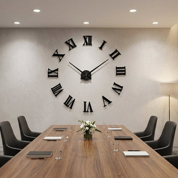 Designer Luxury Premium Minimalist Abstract Mordern  Metal And Wooden Classic Wall Clock