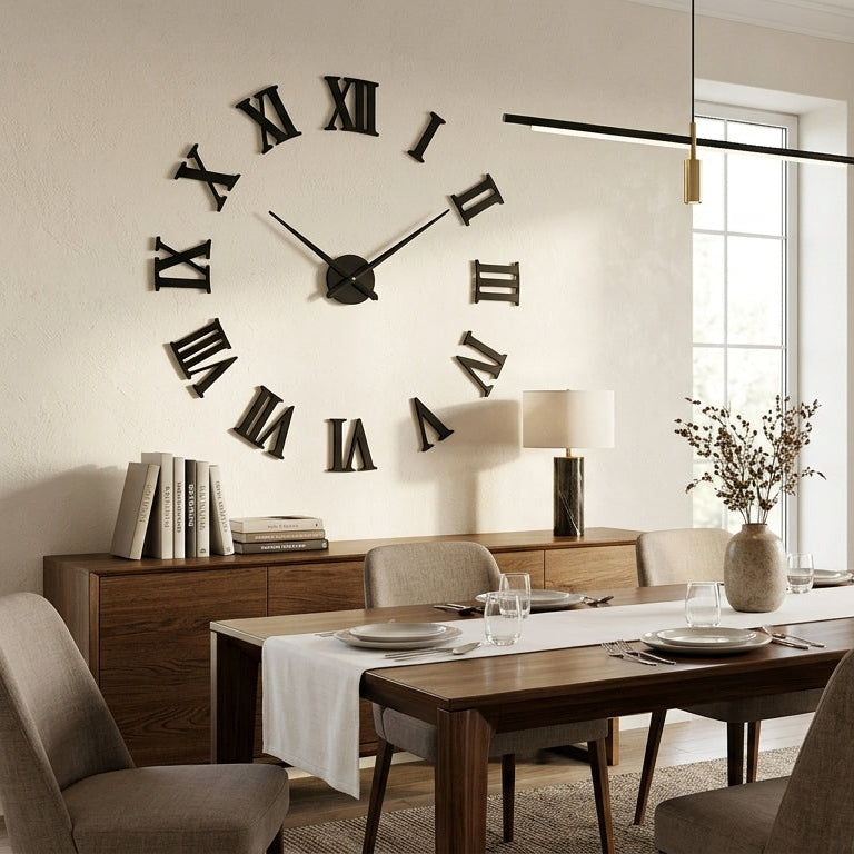 Designer Luxury Premium Minimalist Abstract Mordern  Metal And Wooden Classic Wall Clock