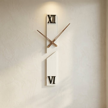Designer Luxury Premium Minimalist Abstract Mordern  Metal And Wooden Rift Wall Clock