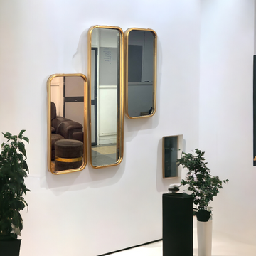 Asymmetrical Luxury  Modern Designer Unique Premium Triple Unity Mirror