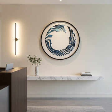 Premium Unique Luxury Modern Artisan Exclusive Handcrafted Abstract Blue Current Wall Art