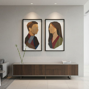 Premium Unique Luxury Modern Artisan Exclusive Handcrafted Abstract Parallel Souls Wall Art