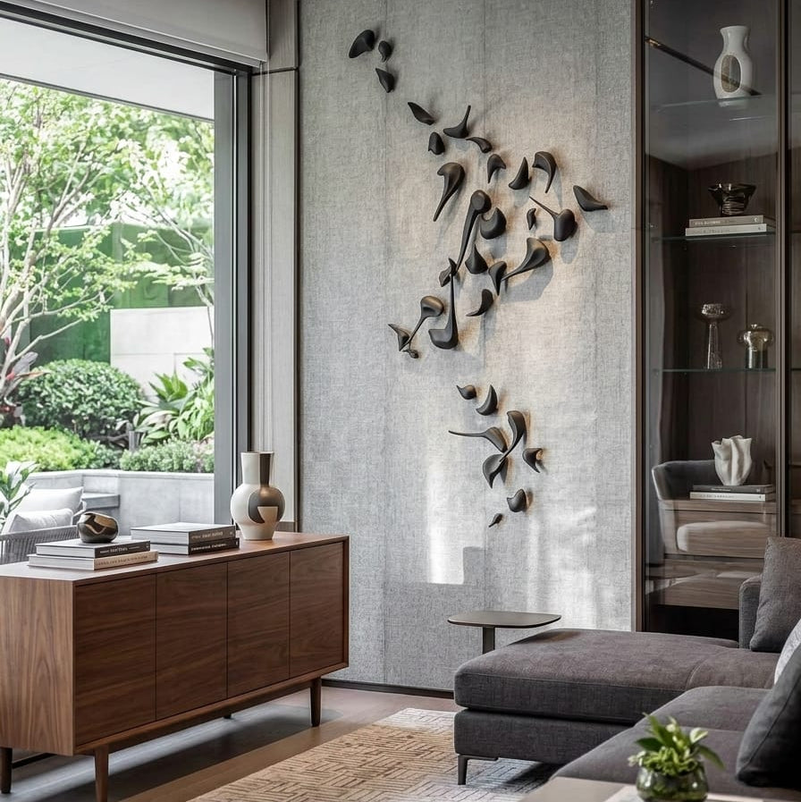 Premium Unique Luxury Modern Artisan Exclusive Handcrafted Abstract Silent Avians Wall Art
