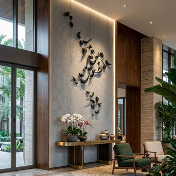 Premium Unique Luxury Modern Artisan Exclusive Handcrafted Abstract Silent Avians Wall Art(Set of 33)