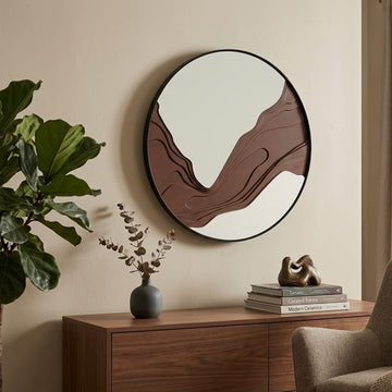 Premium Unique Luxury Modern Artisan Exclusive Handcrafted Abstract  Woodwave Circle Wall Art