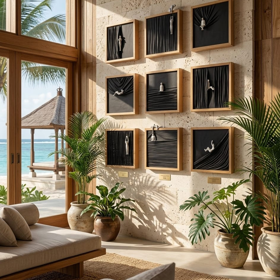Premium Unique Luxury Modern Artisan Exclusive Handcrafted Abstract Human Drapes Wall Art