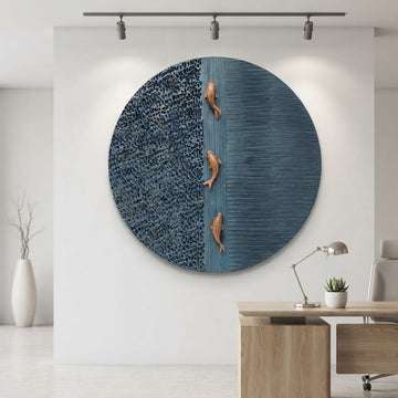 Premium Unique Luxury Modern Artisan Exclusive Handcrafted Abstract Aqua Wall Art