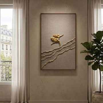 Premium Unique Luxury Modern Artisan Exclusive Handcrafted Abstract Golden Fairy Wall Art