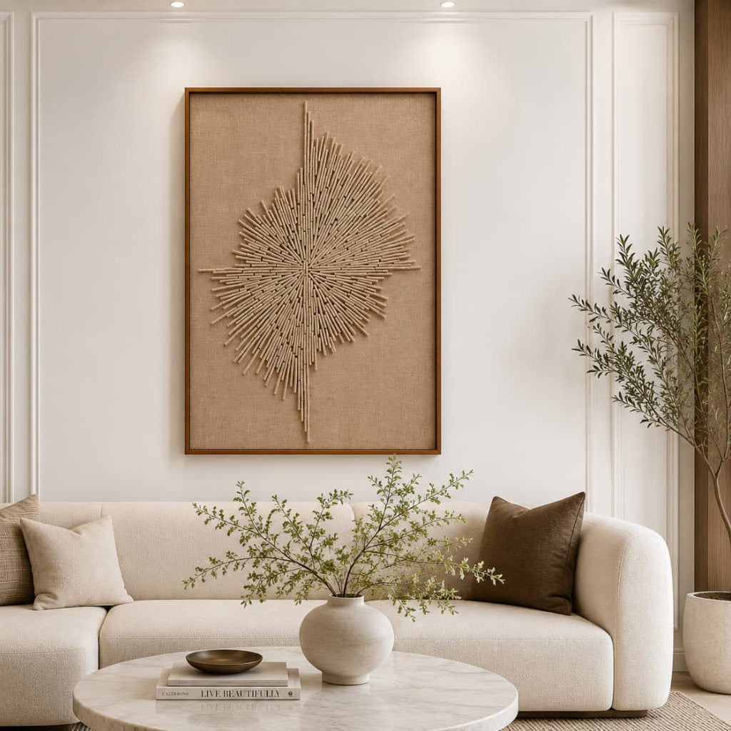 Premium Unique Luxury Modern Artisan Exclusive Handcrafted Abstract Leaf Aura Wall Art