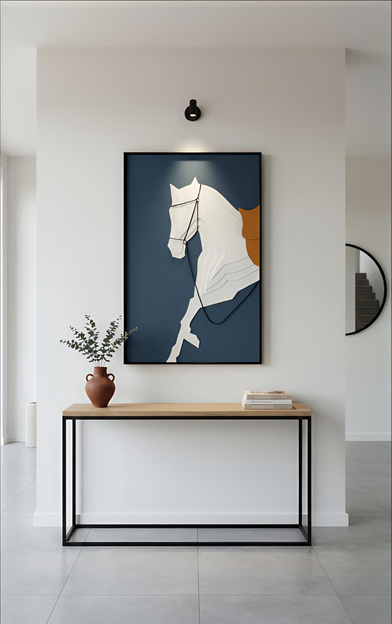 Premium Unique Luxury Modern Artisan Exclusive Handcrafted Abstract Brown Horse Wall Art