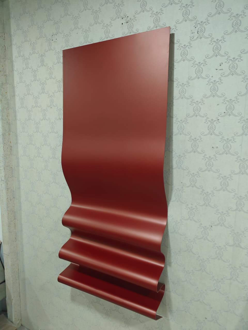 Premium Unique Luxury Modern Artisan Exclusive Handcrafted Abstract Red  Rising Fold Wall  Art