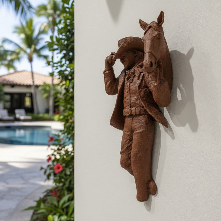 Premium Unique Luxury Modern Artisan Exclusive Handcrafted Abstract Man With Horse Wall Art