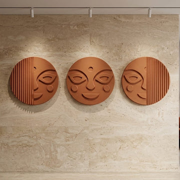 Premium Unique Luxury Modern Artisan Exclusive Handcrafted Abstract Trio Face Wall Art