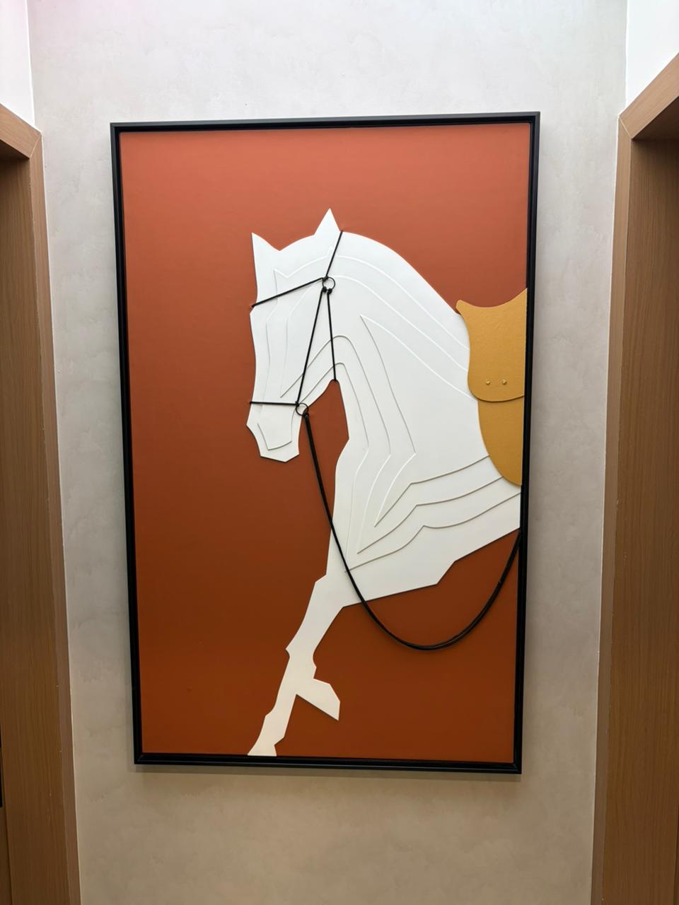 Premium Unique Luxury Modern Artisan Exclusive Handcrafted Abstract Brown Horse Wall Art