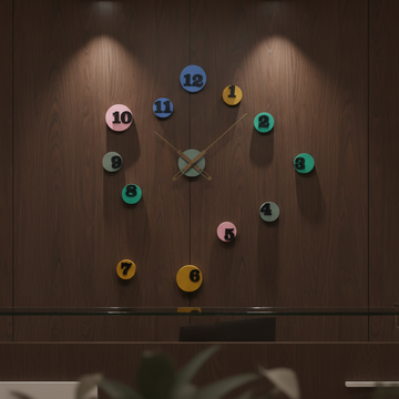 Designer Luxury Premium Minimalist Abstract Mordern  Metal And Wooden Tectile Wall Clock