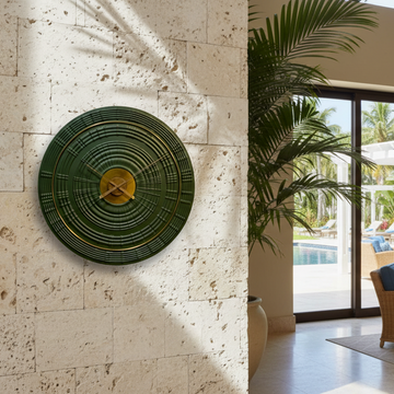 Designer Luxury Premium Minimalist Abstract Mordern  Metal And Wooden Saturn Wall Clock