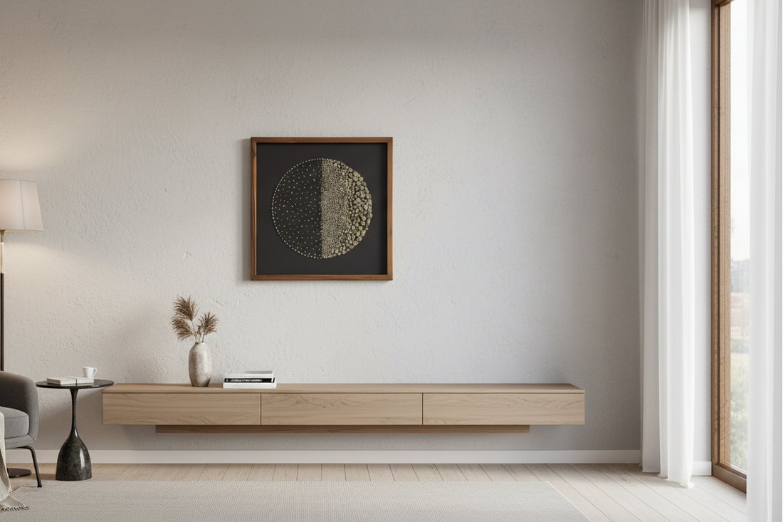Premium Unique Luxury Modern Artisan Exclusive Handcrafted Abstract Pyrite Half Round Wall Art