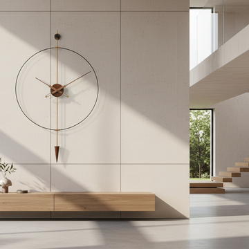 Designer Luxury Premium Minimalist Abstract Mordern  Metal And Wooden Pendulum Pro Wall Clock