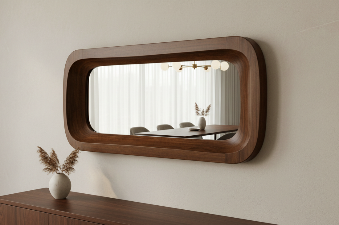 Asymmetrical Luxury  Modern Designer Unique Premium Emerald Mirror