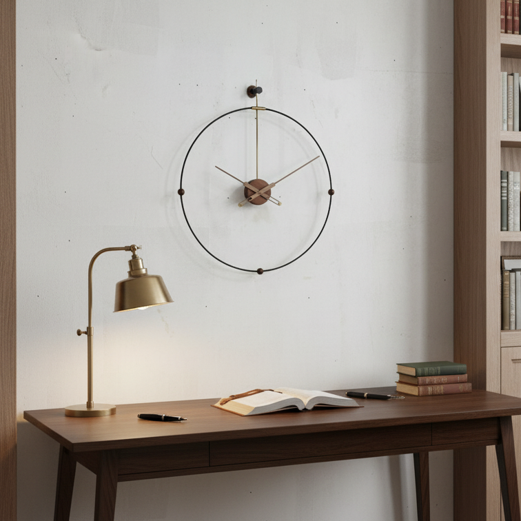 Designer Luxury Premium Minimalist Abstract Mordern  Metal And Wooden Universe Wall Clock