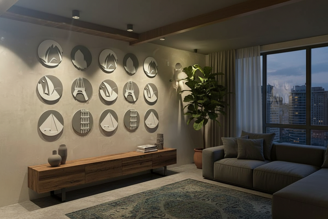 Premium Unique Luxury Modern Artisan Exclusive Handcrafted Abstract Atlas Disc Wall Art