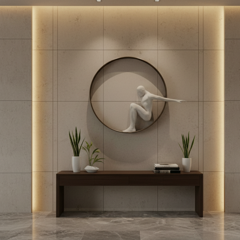 Premium Unique Luxury Modern Artisan Exclusive Handcrafted Abstract Sitting Man With Ring  Wall Art