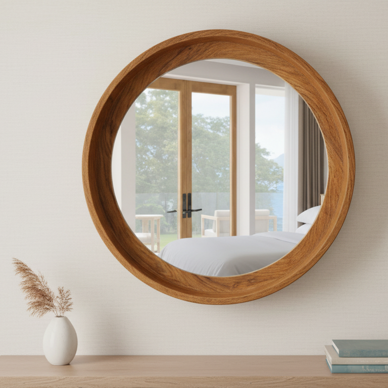 Asymmetrical Luxury  Modern Designer Unique Premium Purewood Mirror