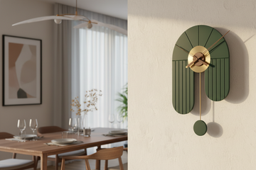 Designer Luxury Premium Minimalist Abstract Mordern  Metal And Wooden Sapphire Wall Clock