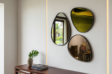 Asymmetrical Luxury  Modern Designer Unique Premium Triputi Mirror
