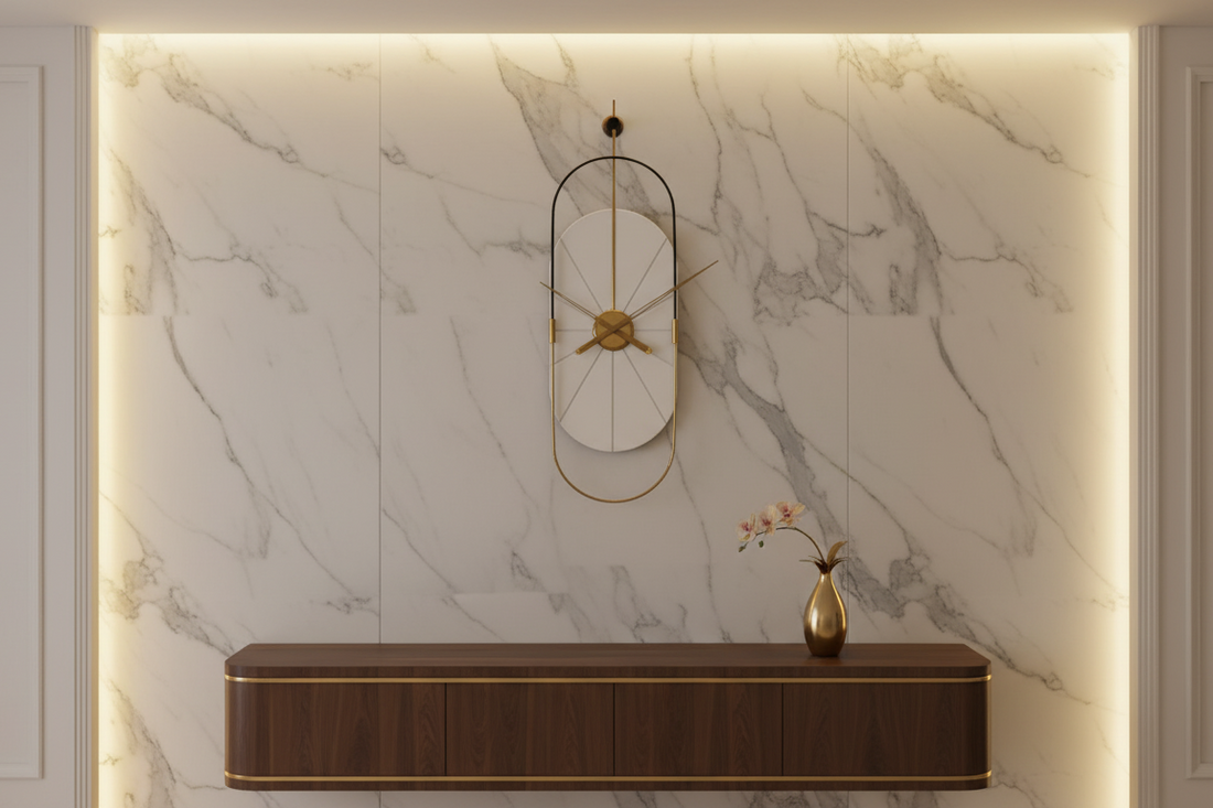 Designer Luxury Premium Minimalist Abstract Mordern  Metal And Wooden Pro Champion Wall Clock