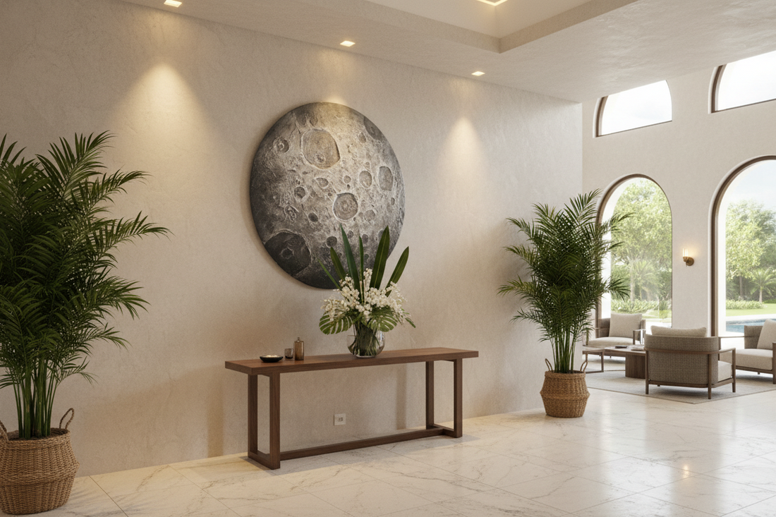 Premium Unique Luxury Modern Artisan Exclusive Handcrafted Abstract Moon Wall Art