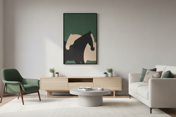 Premium Unique Luxury Modern Artisan Exclusive Handcrafted Abstract Double Horse Wall Art