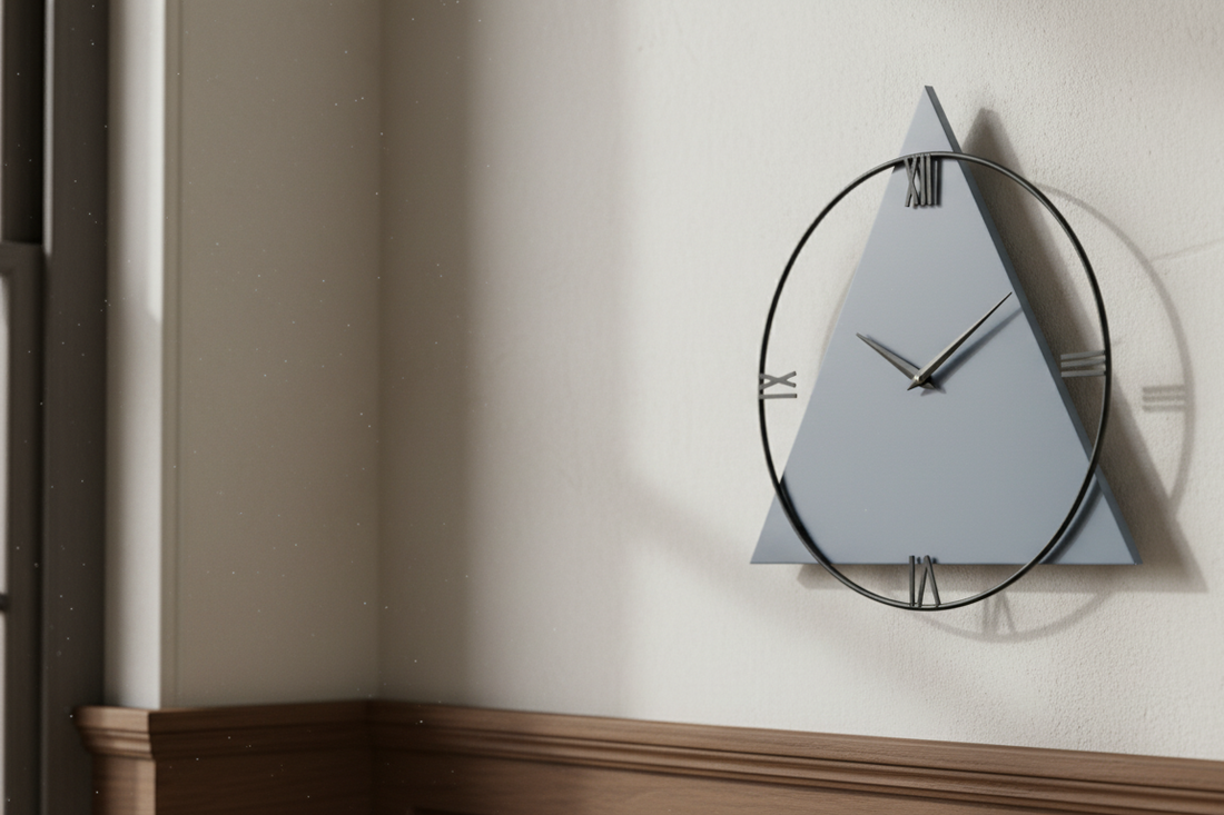 Designer Luxury Premium Minimalist Abstract Mordern  Metal And Wooden Destiny Wall Clock