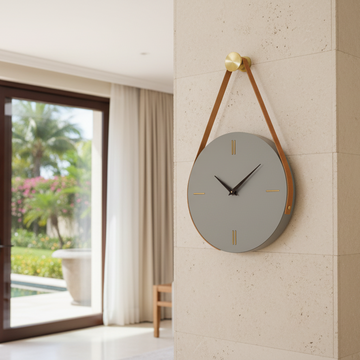 Designer Luxury Premium Minimalist Abstract Mordern  Metal And Wooden Concrete Wall Clock