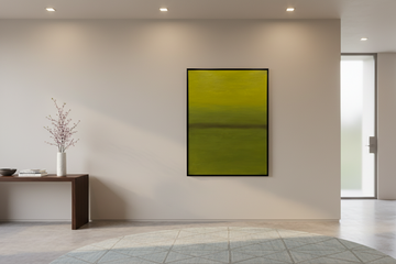 Premium Unique Luxury Modern Artisan Exclusive Handcrafted Abstract Green Horizon Wall Art