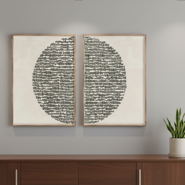 Premium Unique Luxury Modern Artisan Exclusive Handcrafted Abstract Divided Circle Wall Art