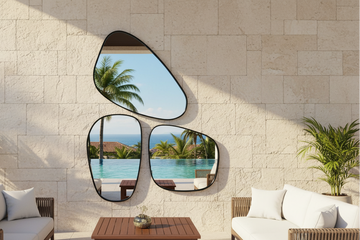 Asymmetrical Luxury  Modern Designer Unique Premium Trio Mirror