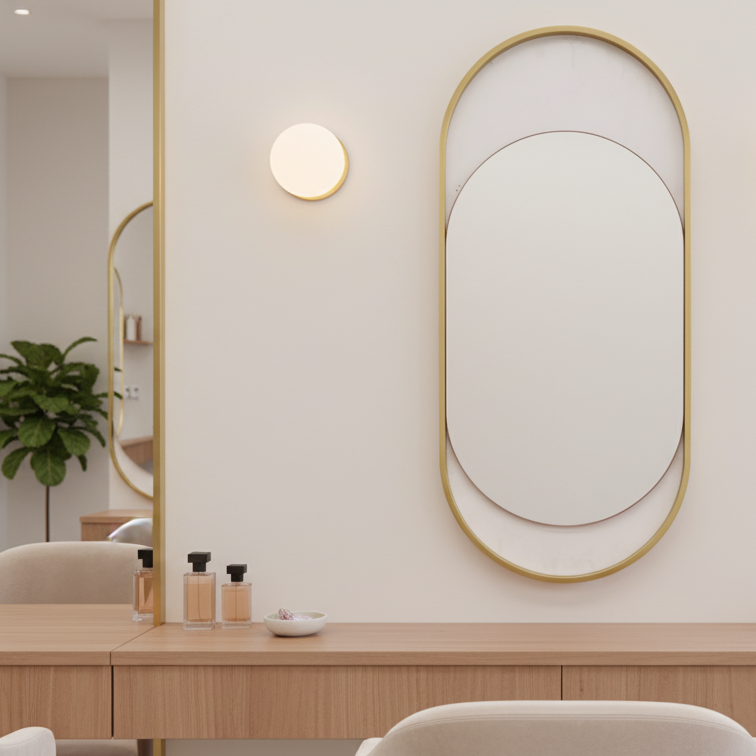 Asymmetrical Luxury  Modern Designer Unique Premium Oval Pro Mirror