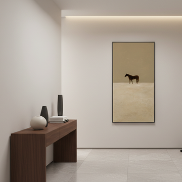 Premium Unique Luxury Modern Artisan Exclusive Handcrafted Abstract Black Horse Wall Art
